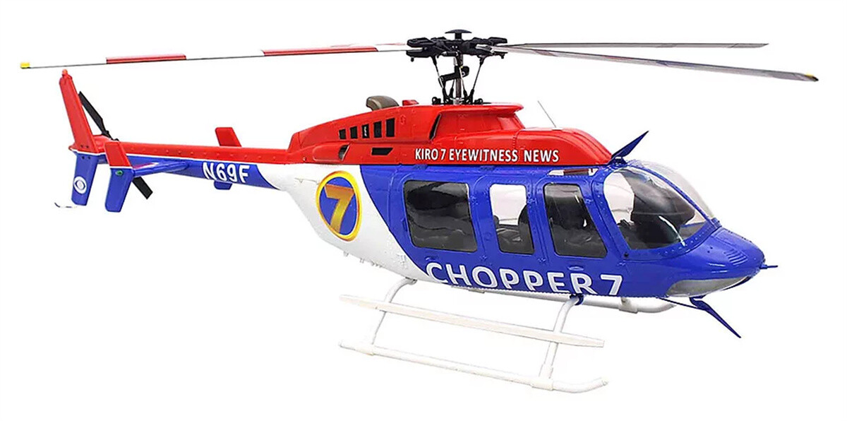 470 B 407 ARF News Chopper RC Helicopter Fuselage RED White BLUE