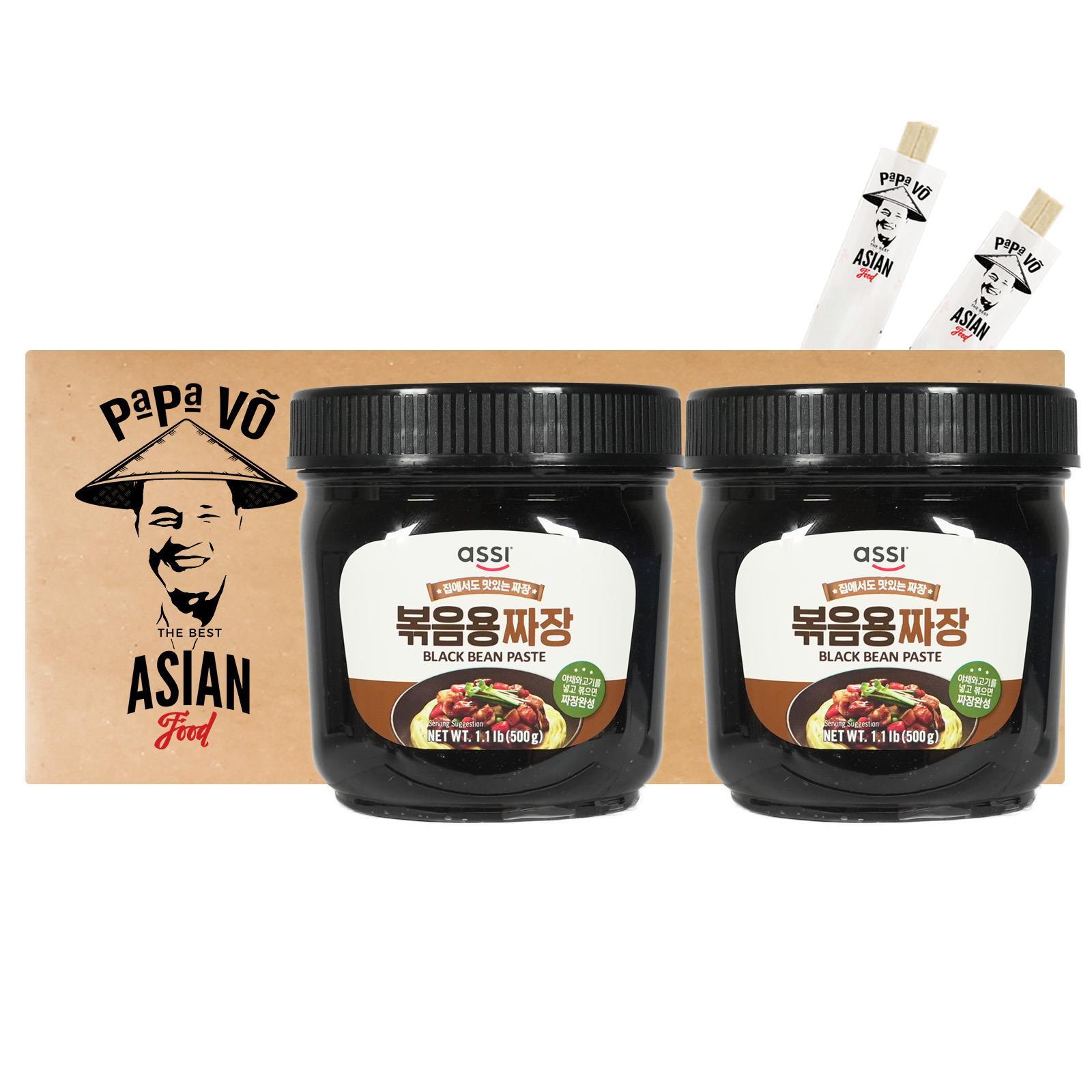 Schwarze Bohnenpaste Jjajang Chajang 2x500g Black Bean Paste schwarz Bohnensauce