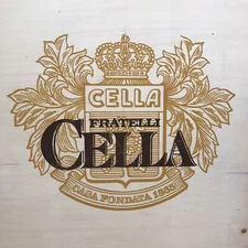 Vintage Cella Fratelli Wooden Wine Bottle Carrier Box Rope Handle Bronze Clasps