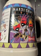 Anheuser-Busch Budweiser Mardigras Beer Stein Mug 1991 Vintage