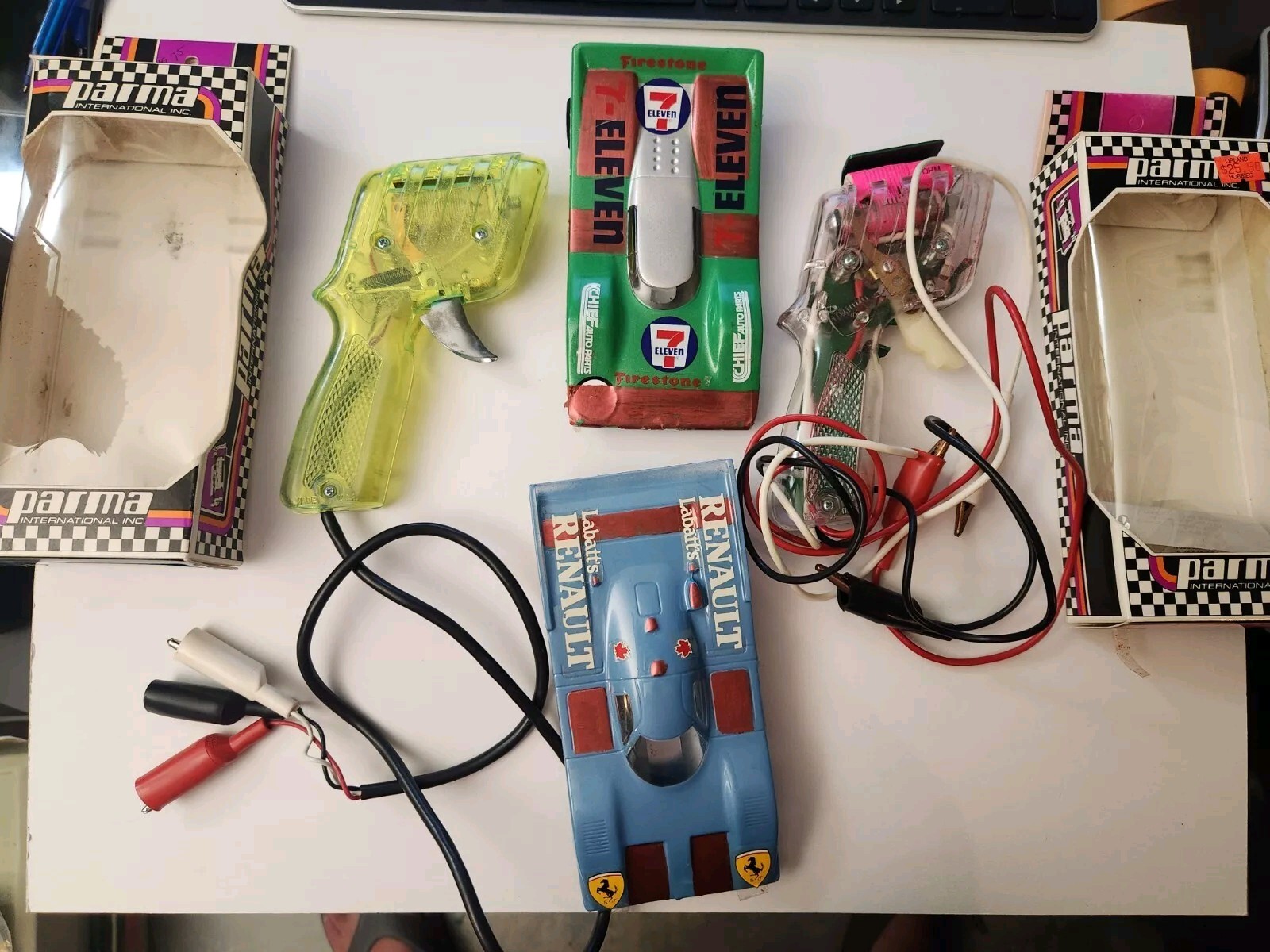 2 Parma Slot Car Controllers & 2 Parma 1/24 scale cars + Tires ++ eBay