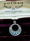 Vintage Old Sterling Silver Petit Point Turquoise Necklace Pendant — photo 1