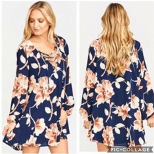 Women's Show Me Your Mumu thunderbird dress  lace up night magnolia blue S