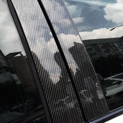 Carbon Fiber Car Door Window B-pillars Panel Cover Trim For BMW 5 Series E60