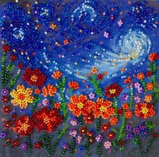Bright Flowers Bead Embroidery Kit DIY Handmade Beading Craft Set Gift