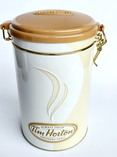 Tim Hortons Limited Edition No 006 Tin With Locking Latch Brown White