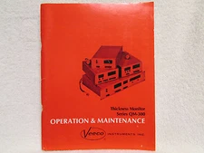 Veeco QM-300 Thickness Monitor Operation and Maintenance, Manual
