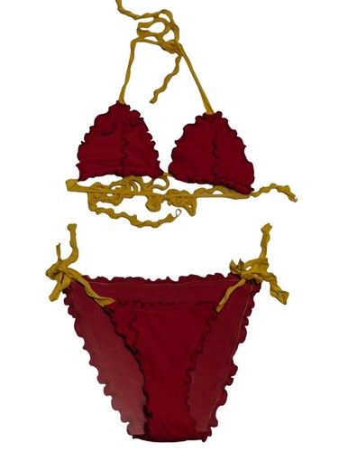 SHERRIS Bikini Set Triangle Tie Side Red Swim Costume Size XS NEW RRP 245 - Picture 2 of 4