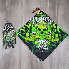 2015 Sturgis Motorcycle Bandana Bottle Koozie 75th Anniversary Skull Black
