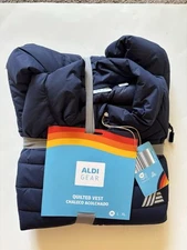 ALDI Gear Spring 2025 Men’s Blue Quilted Vest SIZE MEDIUM New In Package
