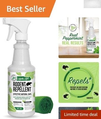 Natural Indoor & Outdoor Peppermint Spray for Mice & Rats   Safe 16 oz Formula