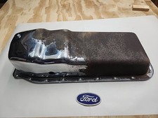 1959 Ford 292 Y Block Oil Pan Peeling Chrome Rust No Holes Used