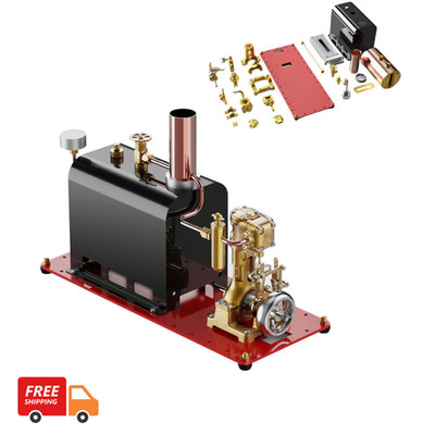 Mini Reversible Single Cylinder Live Steam Engine Kit with Boiler DIY Model NEW