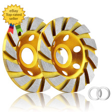 2Pcs 4 Inch Concrete Stone Ceramic Turbo Diamond Grinding Cup Wheel