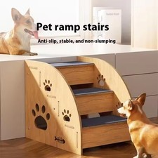 3 Steps Pet Ramp Wooden Dog Steps Stairs Cat Detachable Ladder For Bed Sofa UK