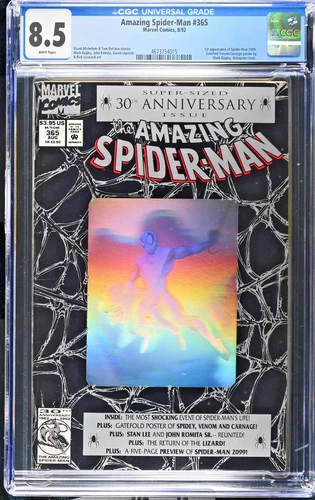 AMAZING SPIDER-MAN #365 (1992) CGC 8.5🔑1ST APP SPIDER-MEN 2099🔑HOLOGRAM COVER!