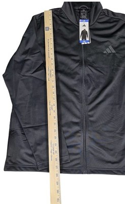 Adidas Mens Track Jacket Large Black Full Zip Tricot Athletic NWT