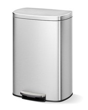 Stainless Steel Kitchen Trash Can 13 Gal / 50 L Step-On Garbage Bin W/ Soft