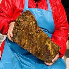 22.74LB Large Natural Tiger's Eye Stone Quartz Crystal Mineral Specimen Healing