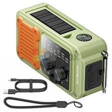 7-in-1 Solar Radio Flashlight Portable Emergency Radio AM/FM/WB Rechargeable 5V