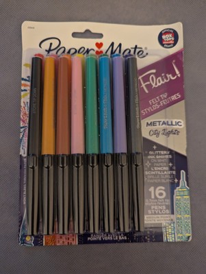  Paper Mate Flair City Lights Felt Pens 0.7mm Medium Tip Metallic