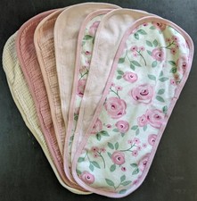 Baby Bandana Drool Bibs Burp Cloths Lot Girl Floral Cotton Muslin Snap Bibs