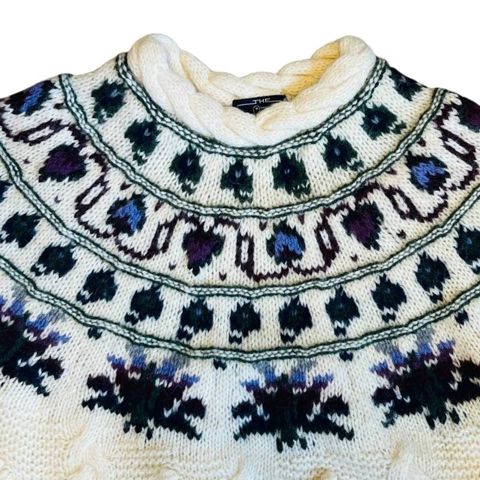 Suéter grueso de lana Woolrich para mujer talla L vintage marfil Fair Isle años 90 Foto 3 de 4