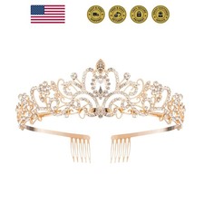 Crystal Tiara Crowns For Women Girls Princess Elegant Crown with Combs Women'...
