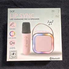 iJOY Lip Sync Karaoke Mic Speaker Bluetooth LED Voice Effects Pink