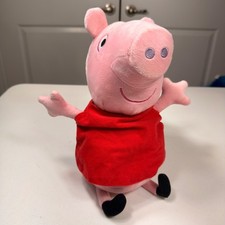 Peppa Pig Plush Toy Jazwares Interactive Red Dress Stuffed Animal 12 Inch