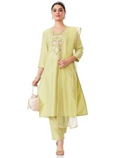 Women's 's Embroidered Kurta Pant Set with Dupatta