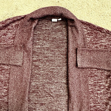 GAP Women Marled Knit Open Front Cardigan Sweater Large Pockets Long Stretch