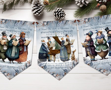 Christmas Bunting Vintage Victorian Novelty Carol Singers Bunting Decoration