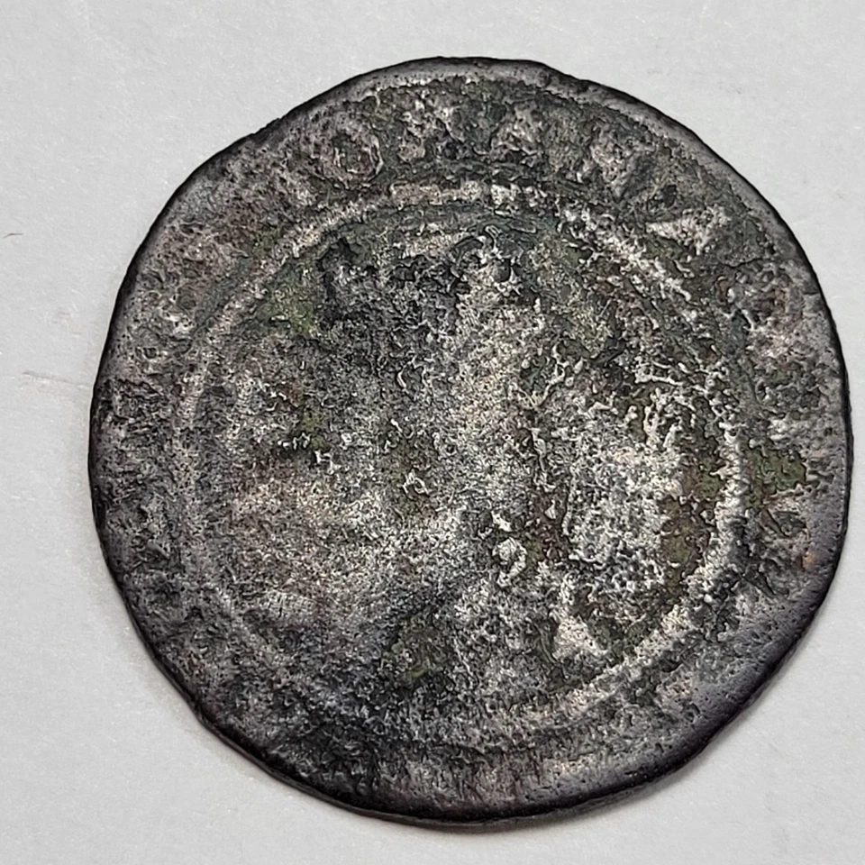 1540-1543 Mexico Bronze 4 Maravedis Carlos & Joanna Incredibly Rare Issue *K422 - Image 2 of 3