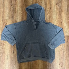 Aerie Charcoal Grey Pullover Hoodie Womens S Oversized Faded Relaxed Sweatshirt