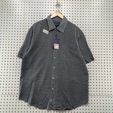 NEW Nat Nast Silk Button Shirt Mens Large Gray Textured Camp Pocket NWT