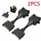2X 12 Pin Female Socket -7 Pin Flat Male Plug Trailer Adaptor Caravan Connector