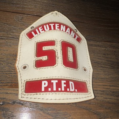 LIEUTENANT CAIRNS PENN TOWNSHIP FIRE DEPT #50 FIREMAN LEATHER FRONT BADGE SHIELD