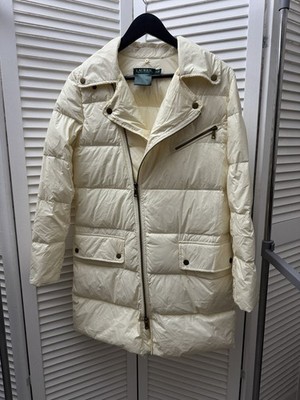 Ralph Lauren Exklusiv Damen Daunenjacke Winter Mantel Jacke Creme Gr. S Neu