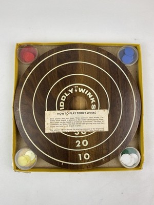 Vintage DRUEKE wooden Tiddly Winks game in box COMPLETE!!