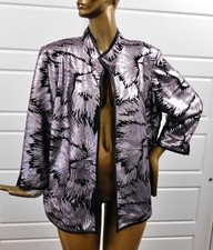 Misook Black Silver Sequin Open Jacket sz 1X
