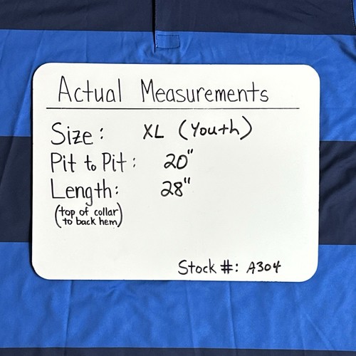 Puma Golf Polo Shirt Boys Sz XL Youth Blue Striped Performance Stretch - Picture 6 of 7