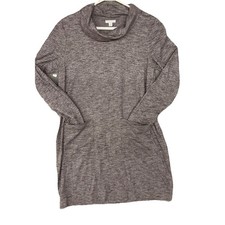 Pure Jill M Medium Purple Heathered Cowl Neck Long Sleeve Pocket Dress Boho