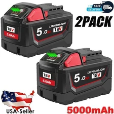2-Pack For Milwaukee M18 Lithium Extended Capacity Battery 48-11-1860 5.0Ah NEW