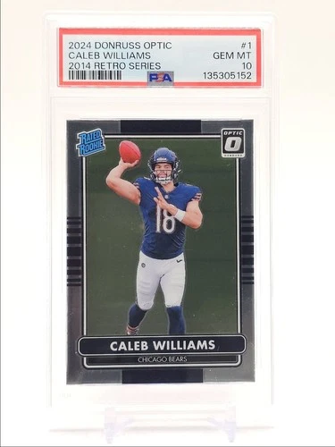 CALEB WILLIAMS 2024 DONRUSS OPTIC 2014 RETRO SERIES ROOKIE RC PSA 10 Q3178