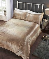 Rapport Home Tiffany Gold Crushed Velvet Single size Duvet Cover Set