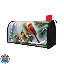 Winter Cardinal Bird Mailbox Cover Magnetic Standard Size Christm