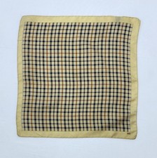 DAKS Men  s Silk Vintage Striped Pocket Square handkerchief In Beige 16"/17" EC