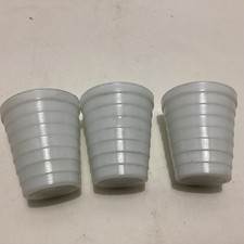 Vintage 3 - Akro Agate Ribbed Milk Glass Mini Glass Childs - Play Set
