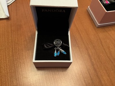 Pandora Sterling Silber Blau Traumfänger Dangle Charm